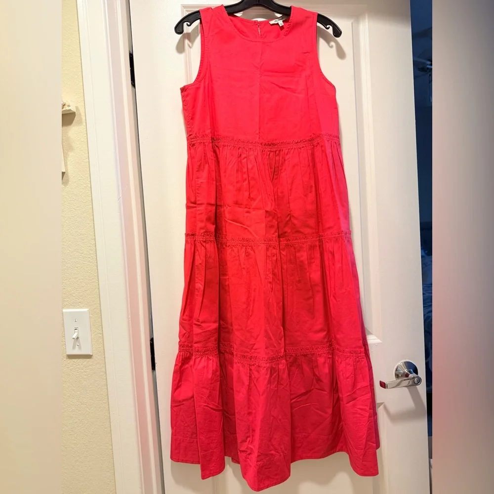 Madewell Coral Sleeveless Midi Dress in Heirloom Rose - Picture 5 of 14